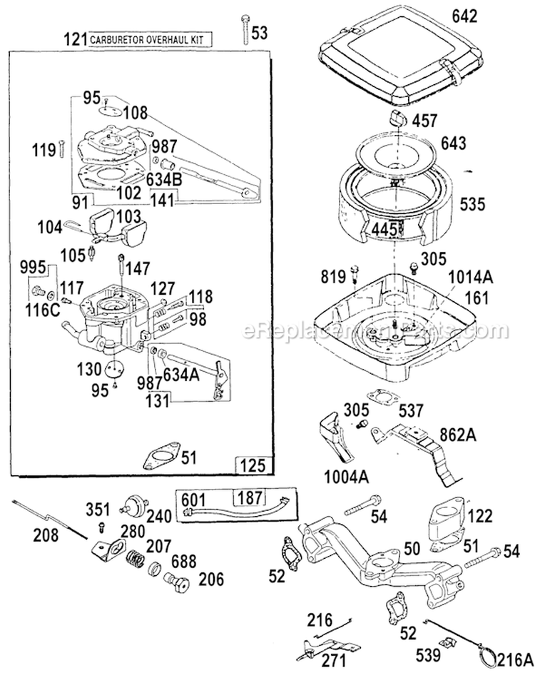 Page A Diagram and Parts List for 9404-2  Briggs and Stratton Generator